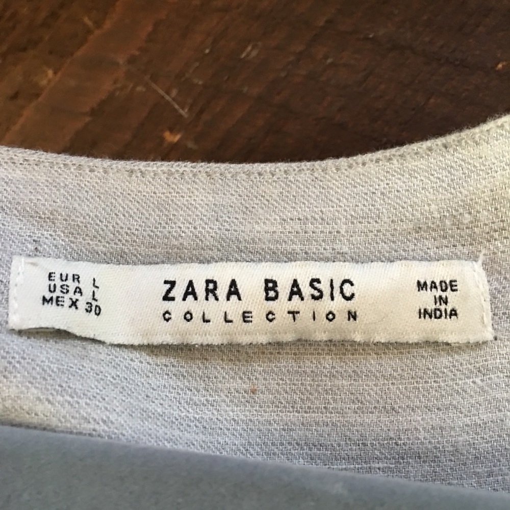Zara Basic Solid Light Grey Dress With Jewels - image 3